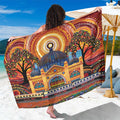 Australian Flinders Street Railway Station Sarong Aboriginal Dot Painting