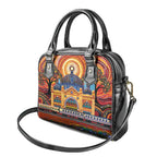 Australian Flinders Street Railway Station Shoulder Handbag Aboriginal Dot Painting