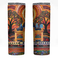 Australian Flinders Street Railway Station Skinny Tumbler Aboriginal Dot Painting