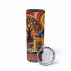 Australian Flinders Street Railway Station Skinny Tumbler Aboriginal Dot Painting