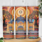 Australian Flinders Street Railway Station Skinny Tumbler Aboriginal Dot Painting