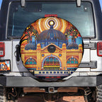 Australian Flinders Street Railway Station Spare Tire Cover Aboriginal Dot Painting