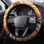 Australian Flinders Street Railway Station Steering Wheel Cover Aboriginal Dot Painting