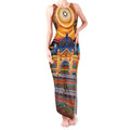 Australian Flinders Street Railway Station Tank Maxi Dress Aboriginal Dot Painting
