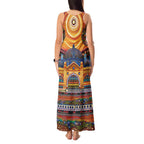 Australian Flinders Street Railway Station Tank Maxi Dress Aboriginal Dot Painting