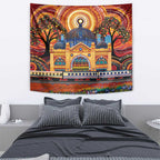 Australian Flinders Street Railway Station Tapestry Aboriginal Dot Painting