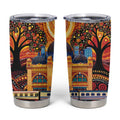 Australian Flinders Street Railway Station Tumbler Cup Aboriginal Dot Painting