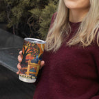Australian Flinders Street Railway Station Tumbler Cup Aboriginal Dot Painting