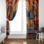 Australian Flinders Street Railway Station Window Curtain Aboriginal Dot Painting