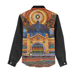 Australian Flinders Street Railway Station Women Casual Shirt Aboriginal Dot Painting