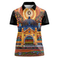 Australian Flinders Street Railway Station Women Polo Shirt Aboriginal Dot Painting