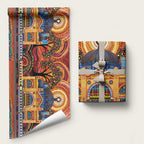 Australian Flinders Street Railway Station Wrapping Paper Aboriginal Dot Painting - Aussie Hoodie