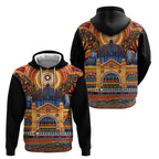 Australian Flinders Street Railway Station Zip Hoodie Aboriginal Dot Painting