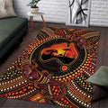 Lizard and Australia Map Area Rug Aboriginal Dot Painting