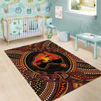 Lizard and Australia Map Area Rug Aboriginal Dot Painting