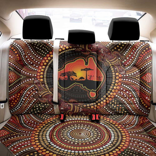 Lizard and Australia Map Back Car Seat Cover Aboriginal Dot Painting