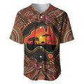 Lizard and Australia Map Baseball Jersey Aboriginal Dot Painting