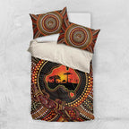Lizard and Australia Map Bedding Set Aboriginal Dot Painting