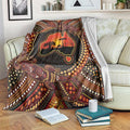 Lizard and Australia Map Blanket Aboriginal Dot Painting