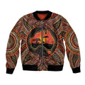 Lizard and Australia Map Bomber Jacket Aboriginal Dot Painting