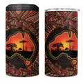 Lizard and Australia Map 4 in 1 Can Cooler Tumbler Aboriginal Dot Painting