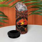 Lizard and Australia Map 4 in 1 Can Cooler Tumbler Aboriginal Dot Painting