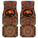 Lizard and Australia Map Car Mats Aboriginal Dot Painting
