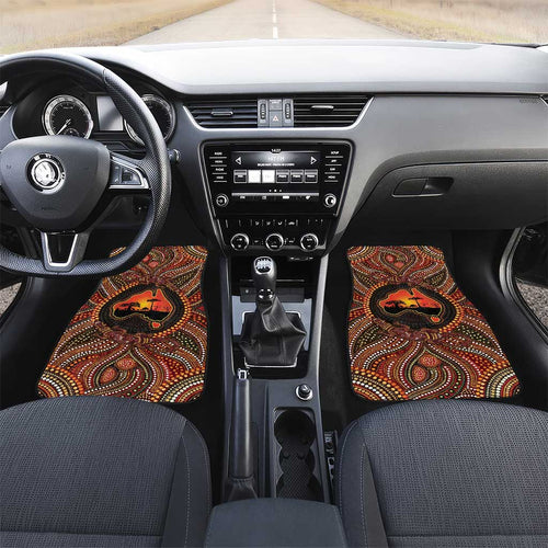 Lizard and Australia Map Car Mats Aboriginal Dot Painting