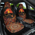 Lizard and Australia Map Car Seat Cover Aboriginal Dot Painting