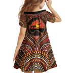 Lizard and Australia Map Family Matching Mermaid Dress and Hawaiian Shirt Aboriginal Dot Painting
