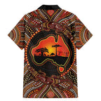 Lizard and Australia Map Family Matching Mermaid Dress and Hawaiian Shirt Aboriginal Dot Painting