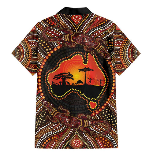 Lizard and Australia Map Family Matching Mermaid Dress and Hawaiian Shirt Aboriginal Dot Painting