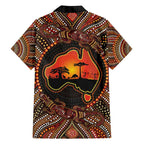 Lizard and Australia Map Family Matching Tank Maxi Dress and Hawaiian Shirt Aboriginal Dot Painting