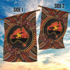 Lizard and Australia Map Garden Flag Aboriginal Dot Painting