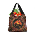 Lizard and Australia Map Grocery Bag Aboriginal Dot Painting