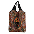 Lizard and Australia Map Grocery Bag Aboriginal Dot Painting