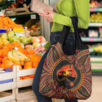 Lizard and Australia Map Grocery Bag Aboriginal Dot Painting