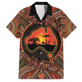Lizard and Australia Map Hawaiian Shirt Aboriginal Dot Painting