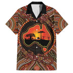 Lizard and Australia Map Hawaiian Shirt Aboriginal Dot Painting