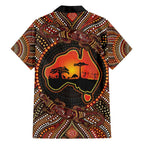 Lizard and Australia Map Hawaiian Shirt Aboriginal Dot Painting