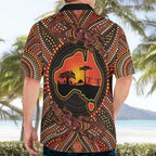 Lizard and Australia Map Hawaiian Shirt Aboriginal Dot Painting