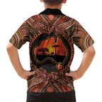Lizard and Australia Map Hawaiian Shirt Aboriginal Dot Painting