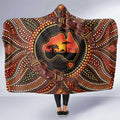 Lizard and Australia Map Hooded Blanket Aboriginal Dot Painting
