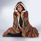 Lizard and Australia Map Hooded Blanket Aboriginal Dot Painting
