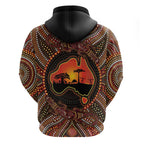 Lizard and Australia Map Hoodie Aboriginal Dot Painting