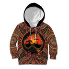 Lizard and Australia Map Kid Hoodie Aboriginal Dot Painting