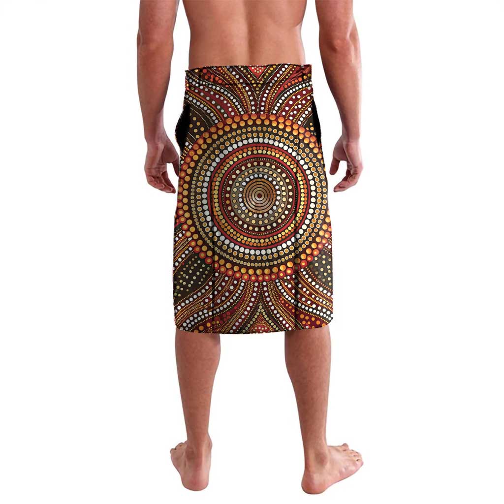 Lizard and Australia Map Lavalava Aboriginal Dot Painting
