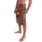 Lizard and Australia Map Lavalava Aboriginal Dot Painting