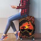 Lizard and Australia Map Luggage Cover Aboriginal Dot Painting