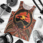 Lizard and Australia Map Men Tank Top Aboriginal Dot Painting